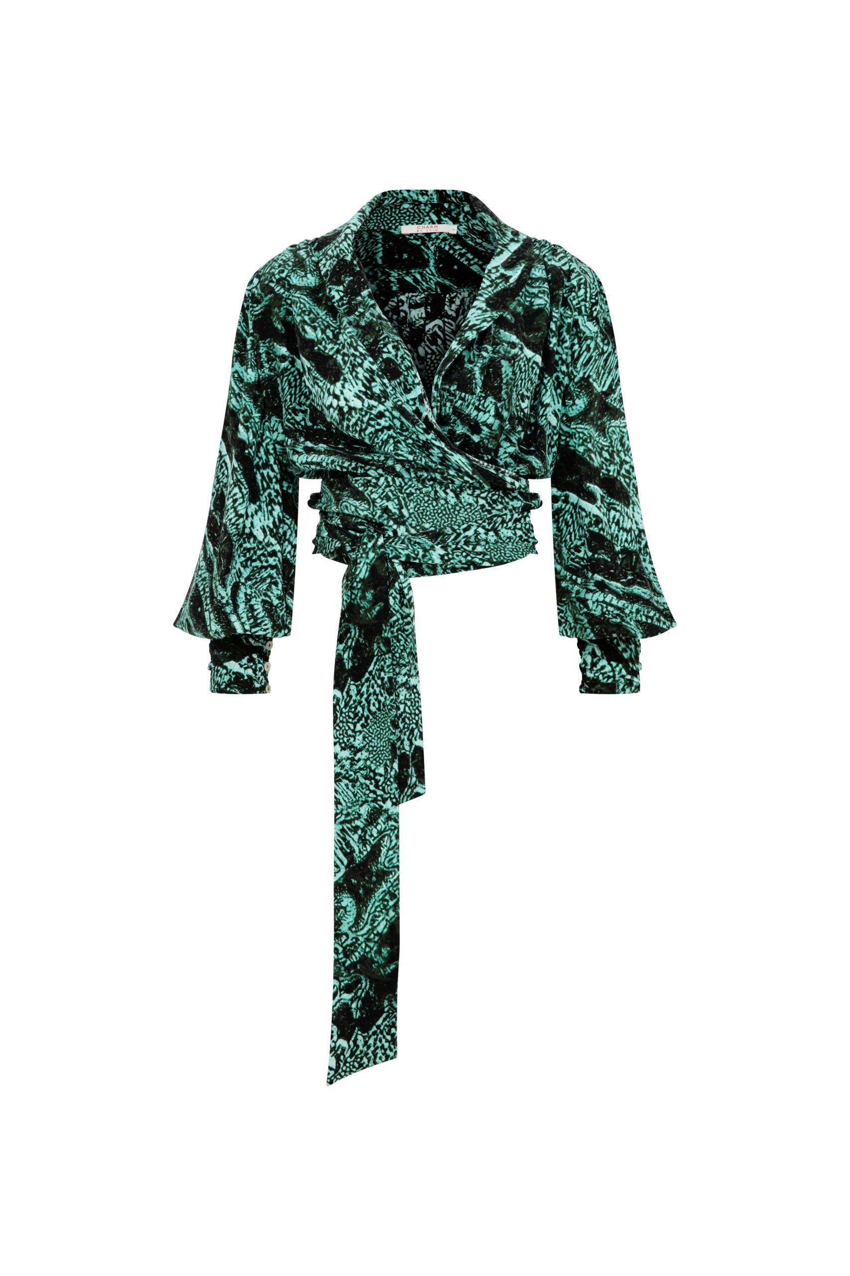 Green Patterned Silk Blouse