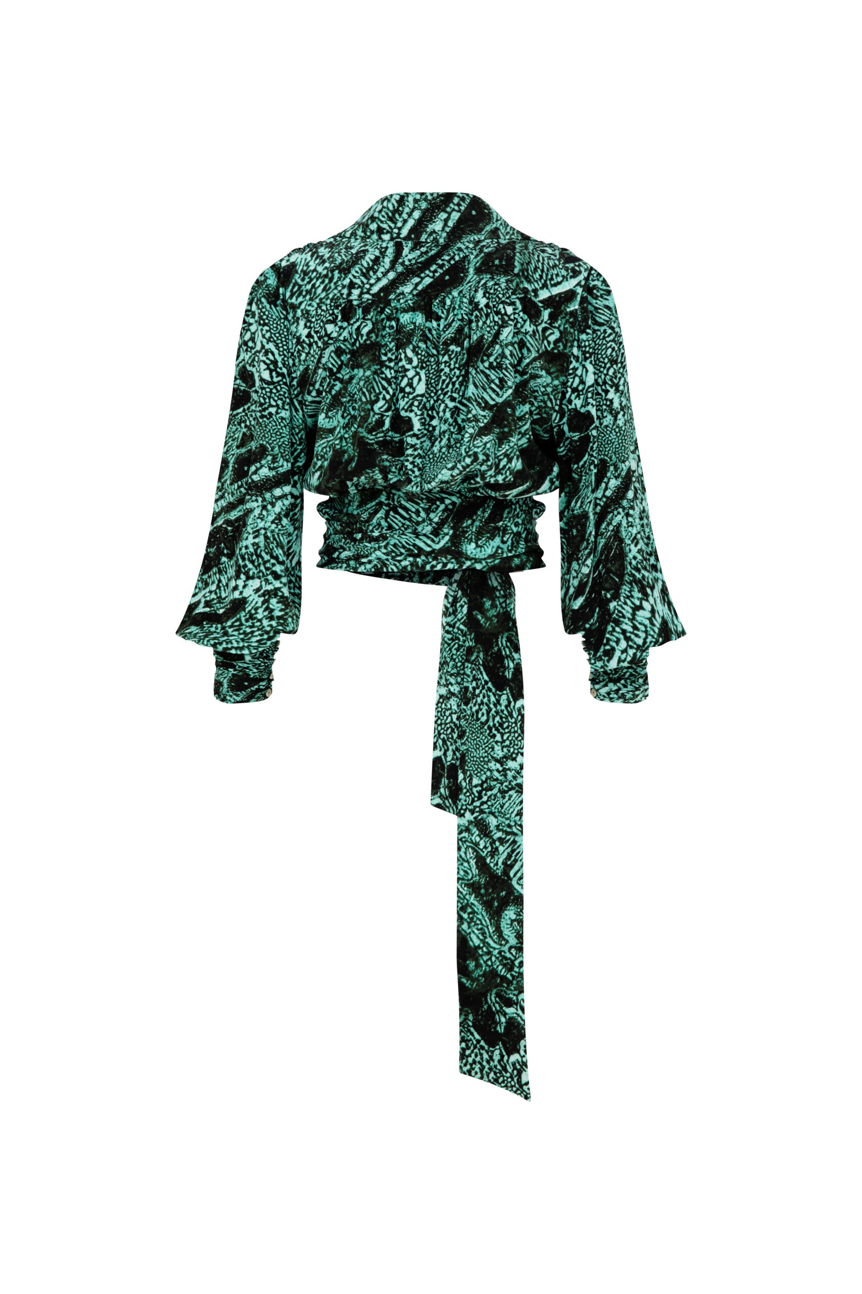 Green Patterned Silk Blouse