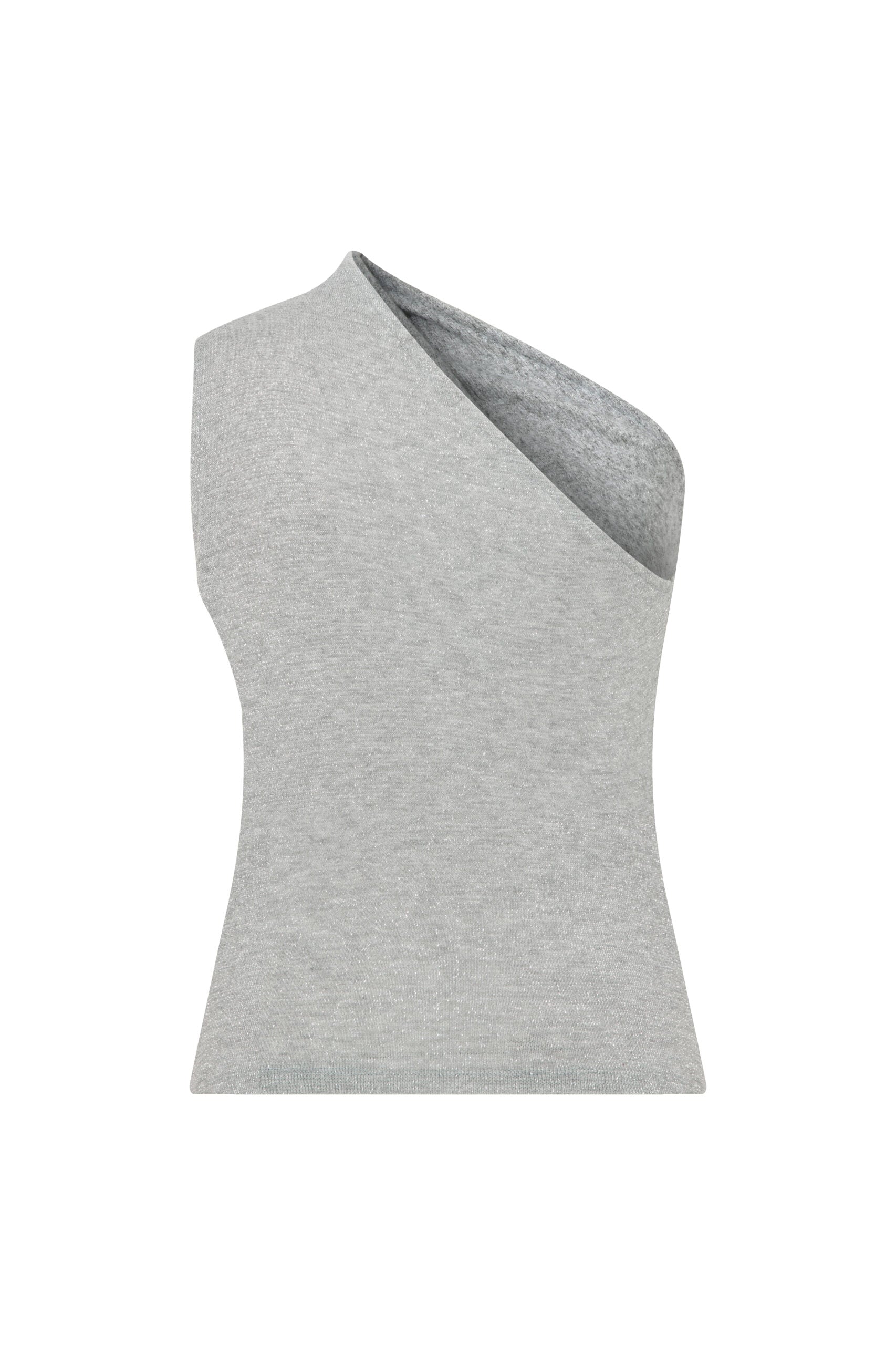 Gray One Shoulder Blouse